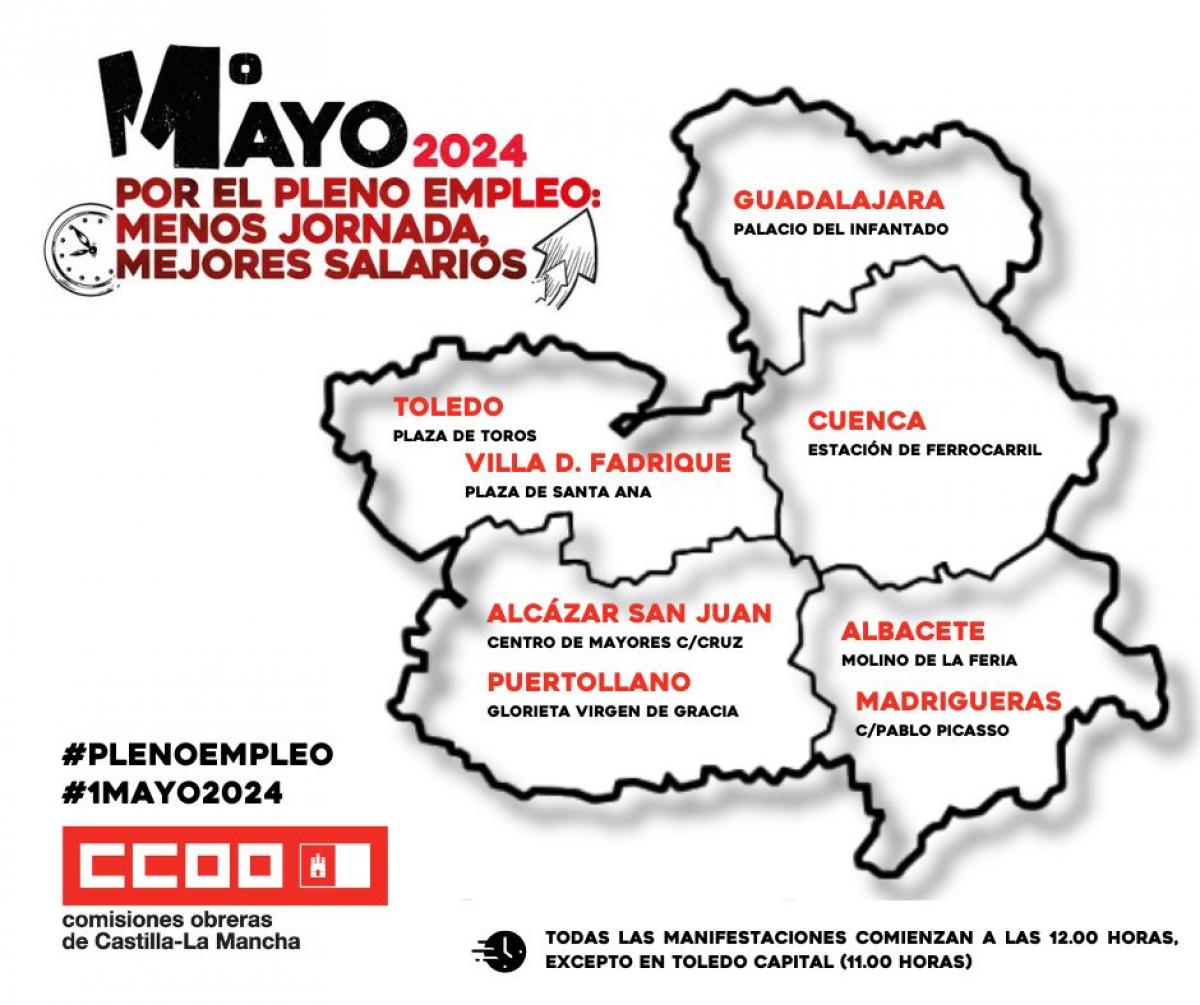 Manifestaciones en Castilla-La Mancha #1Mayo2024